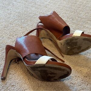 Gianni Bini Brown and White Stiletto Heels